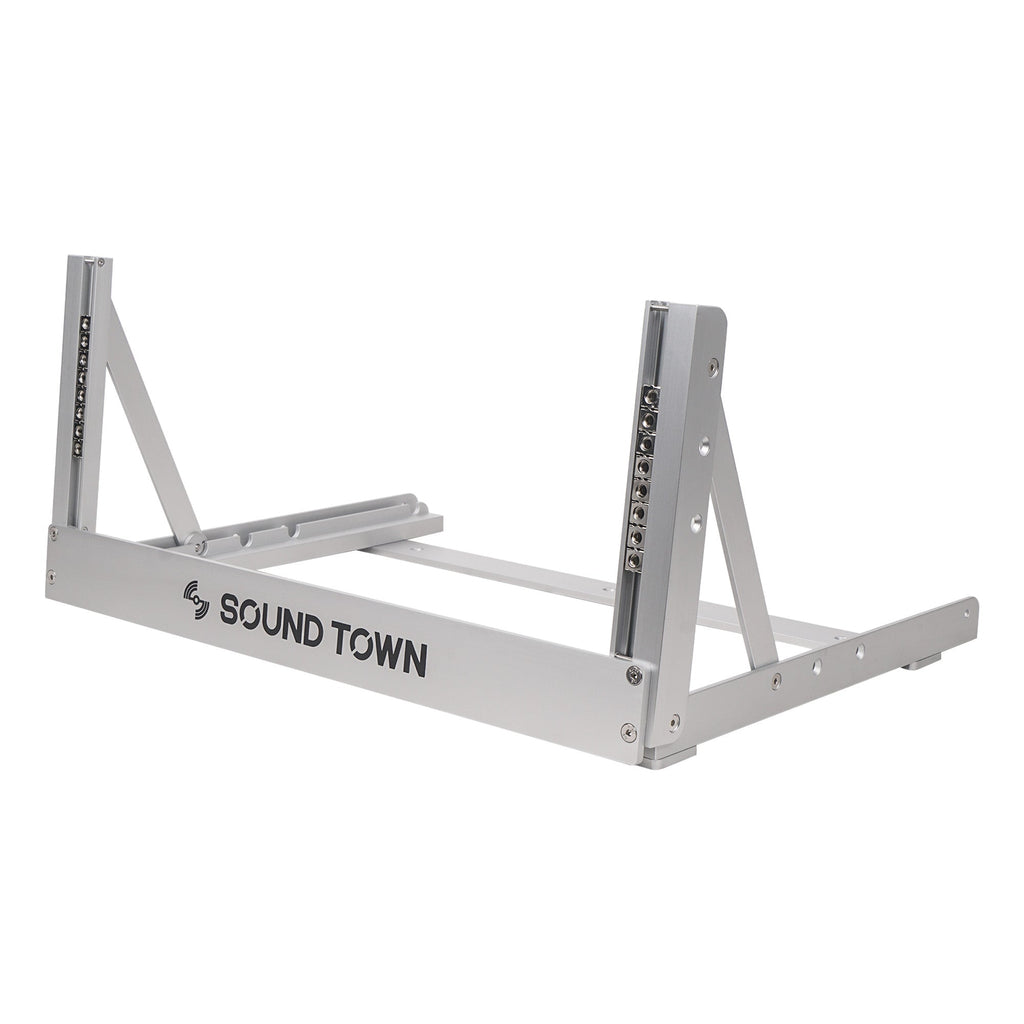 Sound Town 2PF-4A-R | REFURBISHED: 4U Aluminum 2-Post Desktop Open-Frame Rack for PA, Audio/Video, Network Switches, Routers, Patch Panels, Angle Adjustable - Tabletop Applications