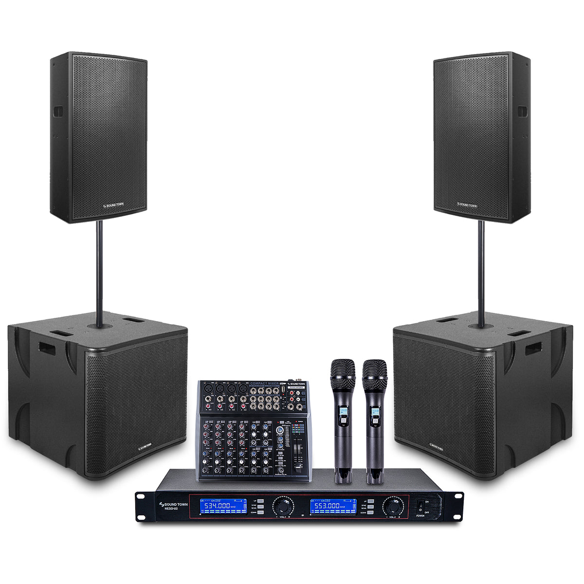 CARME115118-NESO-S1 | PA System Set w/ 15 Powered Speakers