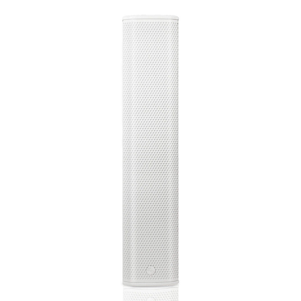 Sound Town CARPO-P6W | High-Power 900W Passive Column Line Array Speaker w/ 4x5" Woofers, Compression Drivers, Birch Plywood, Wall-Mount Installations, White - Front Panel