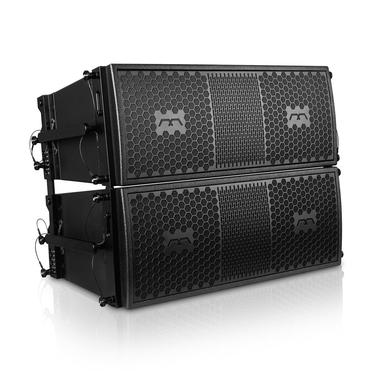 FILA-208-PAIR | Mode Audio Pair of 2 x 8“ Line Array Loudspeakers, w/  Neodymium Drivers, Plywood, Full-Range / Bi-Amp, Aluminum Side Handles,  Black