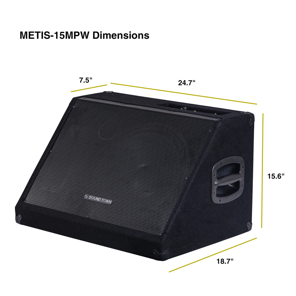 METIS-15MPW 15” 600W Active DJ PA Stage Floor Monitor Pro Audio Speaker –  Sound Town