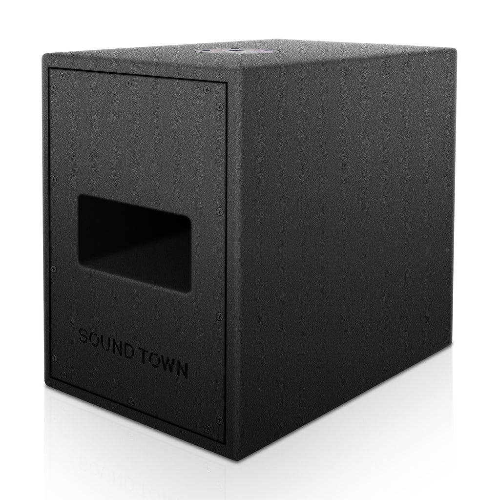 Sound Town P18X12C6N2S28 Dual 8" 800W Powered PA Subwoofer, Plywood, for Lounge, Club, Bar, Theater, Restaurant, Church - 42 Hz - 180 Hz