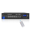 Sound Town PAC80X4TV4W 60W 2-Zone 70V/100V Commerical Power Amplifier with Bluetooth, Aluminum, for Restaurants, Lounges, Bars, Pubs, Schools and Warehouse - Remote Control
