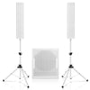 Sound Town PS-18SWP6W2.1 | CARPO Series Powered 18-inch Subwoofer and Column Line Array Speaker Set, Birch Plywood, White-Front 
