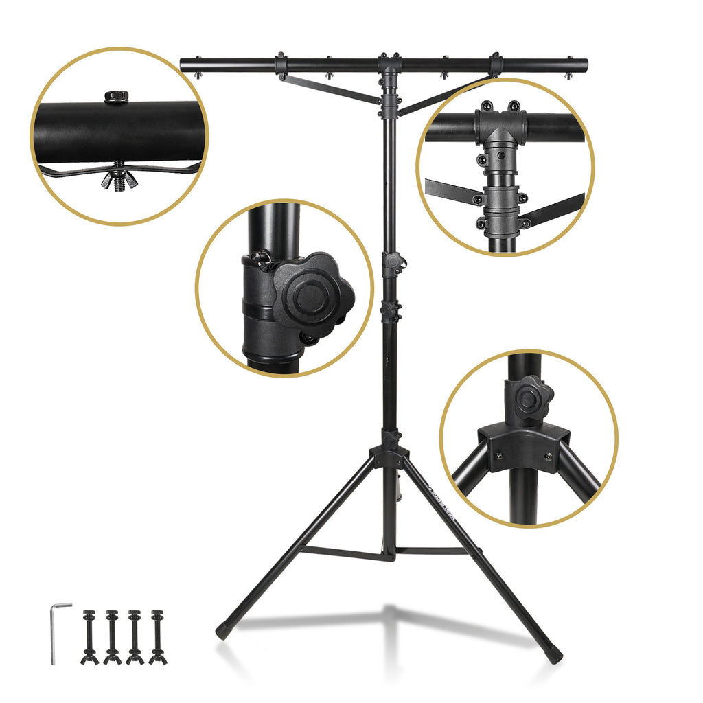 Tripod Stand, STLS-T09 | Tall Base – Height Adjustable, Lighting and Town DJ ft Sound with 9 T-Bar