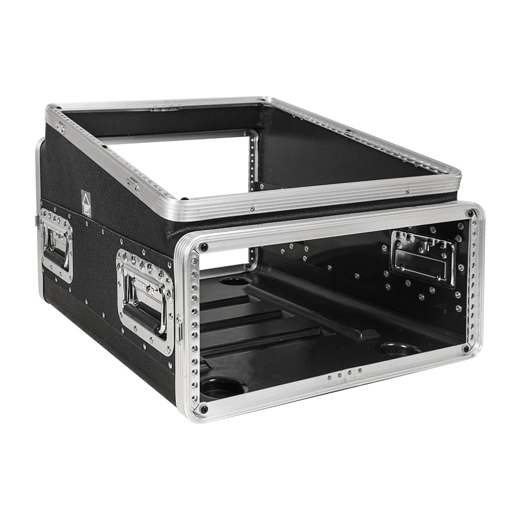 Sound Town STMR-A10X4U | Lightweight and Compact 4U ATA ABS Rack Case, with Slant Mixer Top, 21" Depth, 10U Top and 4U Side Spaces-without Covers Left View