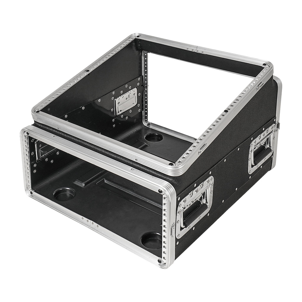 Sound Town STMR-A10X4U | Lightweight and Compact 4U ATA ABS Rack Case, with Slant Mixer Top, 21" Depth, 10U Top and 4U Side Spaces-without Covers Right View