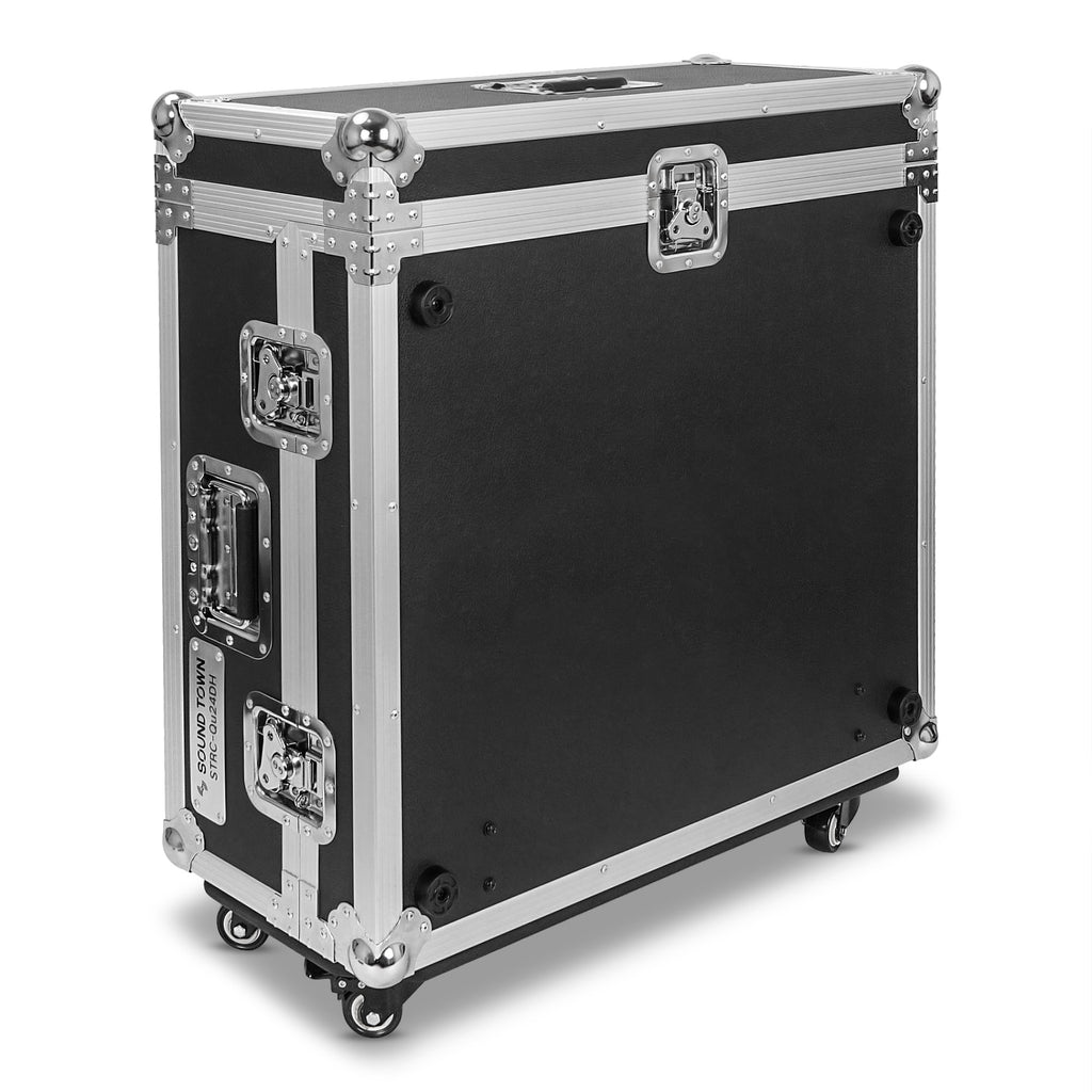 Sound Town STRC-QU24DH | ATA Plywood Mixer Case with Interior Foam Protection, Dog House and Caster wheels for Allen & Heath QU-24 Mixer Console with Recessed Latches, Rubber - Gripped Handles