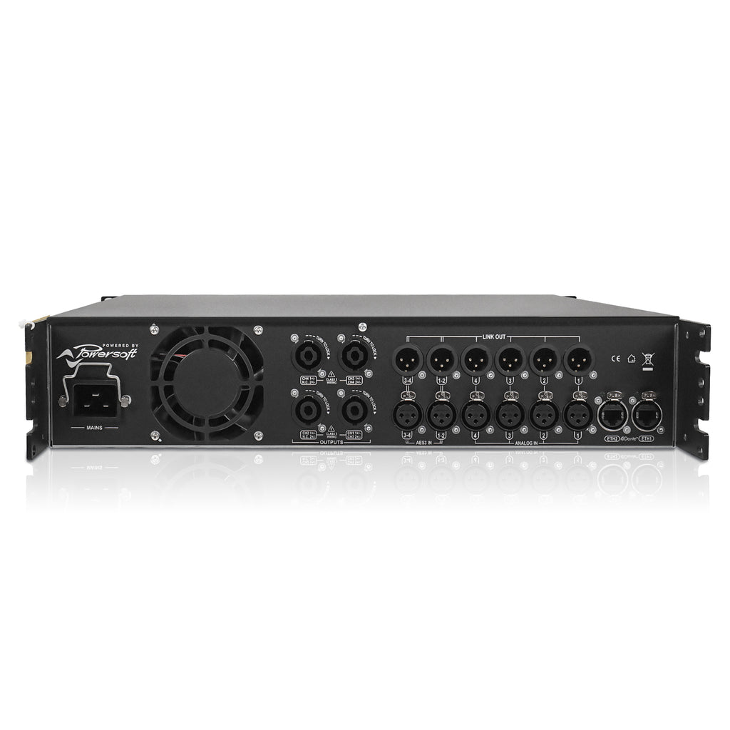 Sound Town TTM8K4 | 4-Channel Class-D Amplifier, DSP, Dante, FIR, PFC, 4 x 2000W RMS at 4Ω, ARMONÍA PLUS, Supports 2Ω & Q-SYS, Powersoft OEM, Made in Italy-Back