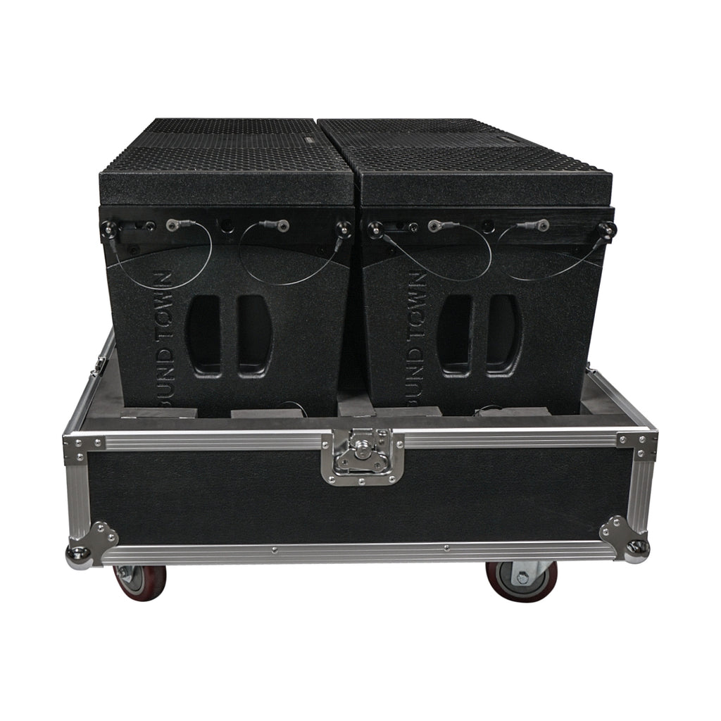 Z210BX2-IFC | Pair of ZETHUS Series Dual 10-inch Passive Line Array  Loudspeaker System with Flight Case, Full-Range/Bi-amp Switchable, Black