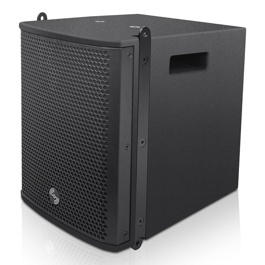 Sound Town ZETHUS-M3PW-R | REFURBISHED: ZETHUS Series Pair Ultra-Compact Powered Line Array PA Speakers, w/ Class-D amp, DSP, for Live Sound, Stage, Clubs, Churches and Schools - Power handling 300W continuous and 600W peak