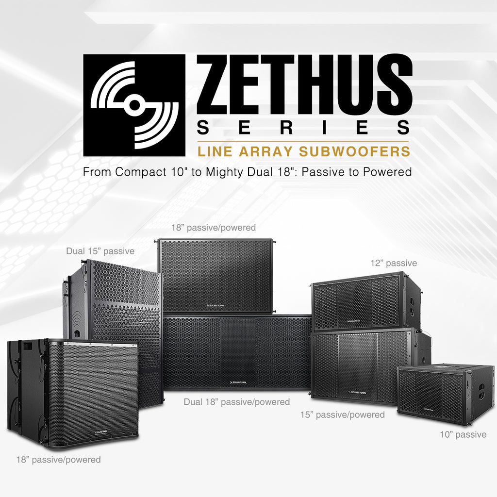 Sound Town ZETHUS-VX118S ZETHUS Series Passive and Active Versatile and Durable Line Array Subwoofers with Flexible Mounting Options and Outstanding Sound Quality
