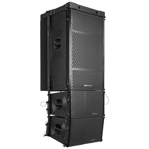 ZS-215SP110PX2 | ZETHUS Series Dual 15-inch Line Array Subwoofer and Two  10-inch Line Array Speakers Set with Flying Frame, Black