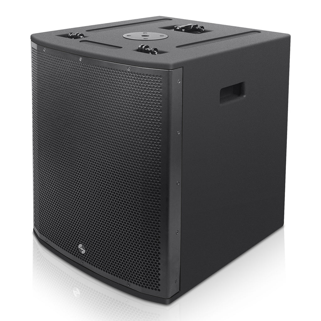 Sound Town ZS-M115SM3PWX4 | ZETHUS Series 1400W Powered Line Array Subwoofer, with Class-D amp, DSP, LPF, Black for Live Sound, Stage, Clubs, Churches and Schools - Right Panel