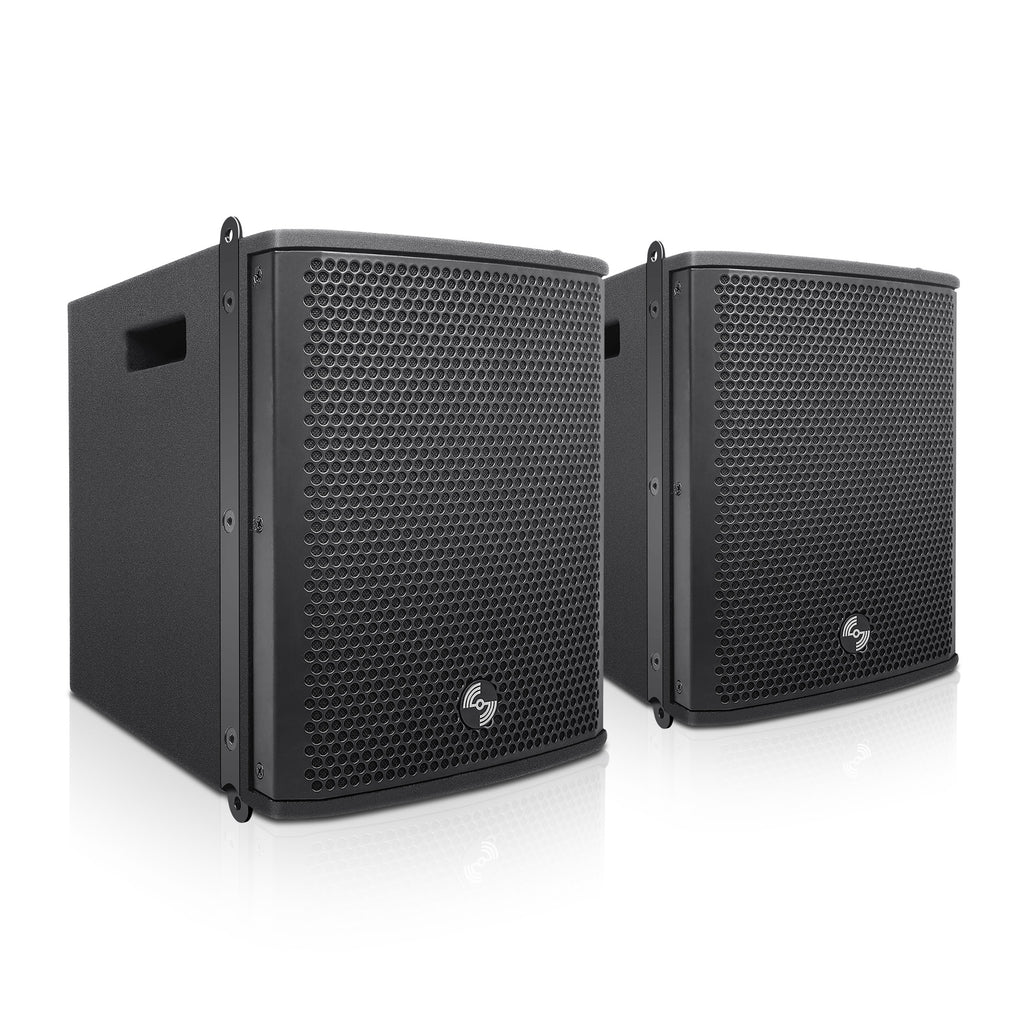 Sound Town ZS-M115SM3PWX4 | ZETHUS Series Pair Ultra-Compact Powered Line Array PA Speakers, w/ Class-D amp, DSP, for Live Sound, Stage, Clubs, Churches and Schools - 2 Pack
