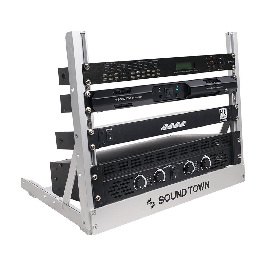 2PF-8A  8U Aluminum 2-Post Desktop PA/Network Open-Frame Rack, Angle  Adjustable – Sound Town