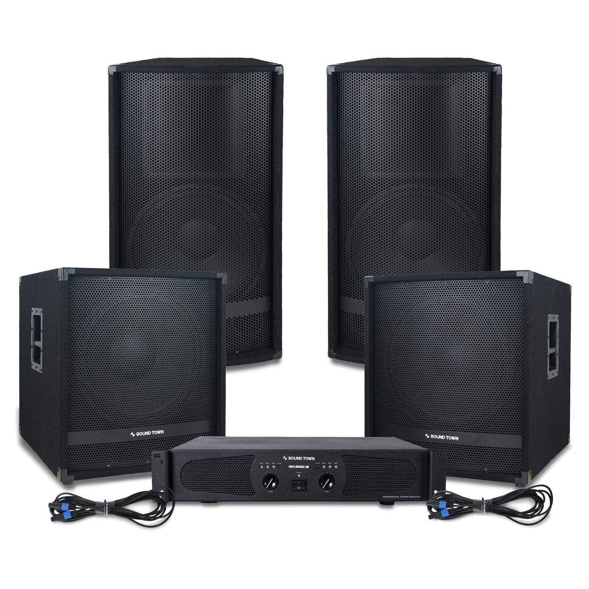 Professional System 15-inch Speakers, 18-inch Subwoofers, Amplifier Town