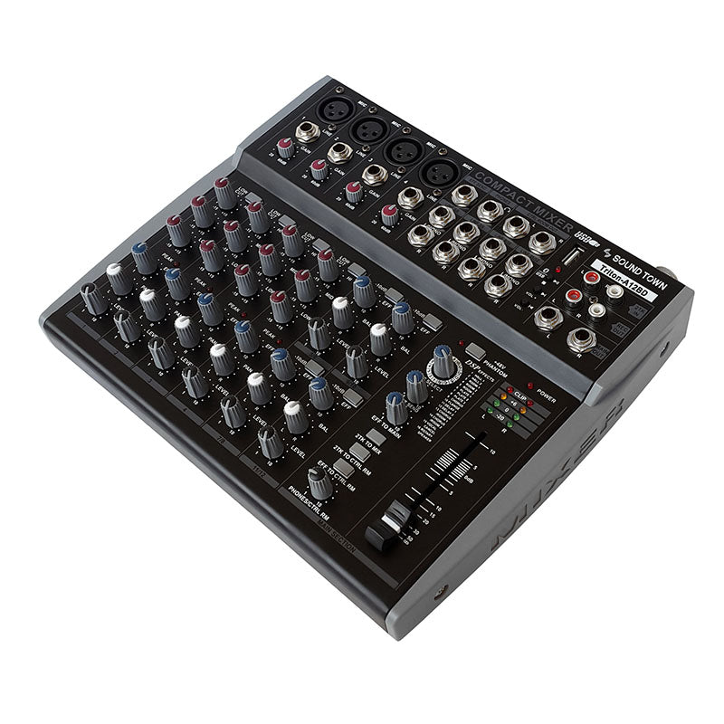 4/7 Channel Professional Powered Mixer Power Mixing Live Studio Audio Sound  DJ-Mixer Mixing Console with USB slot (7 Channel)
