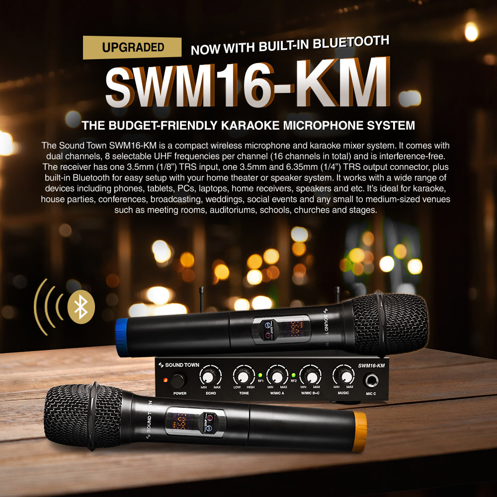 SWM16-2MEGA  100 Channels Wireless Microphone Karaoke Mixer System – Sound  Town