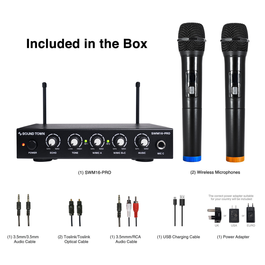SWM16-PRO Microphone Karaoke Mixer System, Optical (Toslink), For Smart TV,  Sound Bar – Sound Town