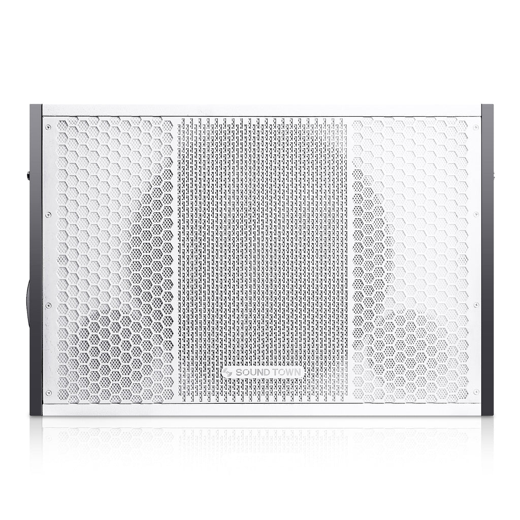 Sound Town ZETHUS-115SW ZETHUS Series 15” 1200W Passive Line Array Subwoofer, White for Live Sound, Stage, Clubs, Churches and Schools - Front Panel