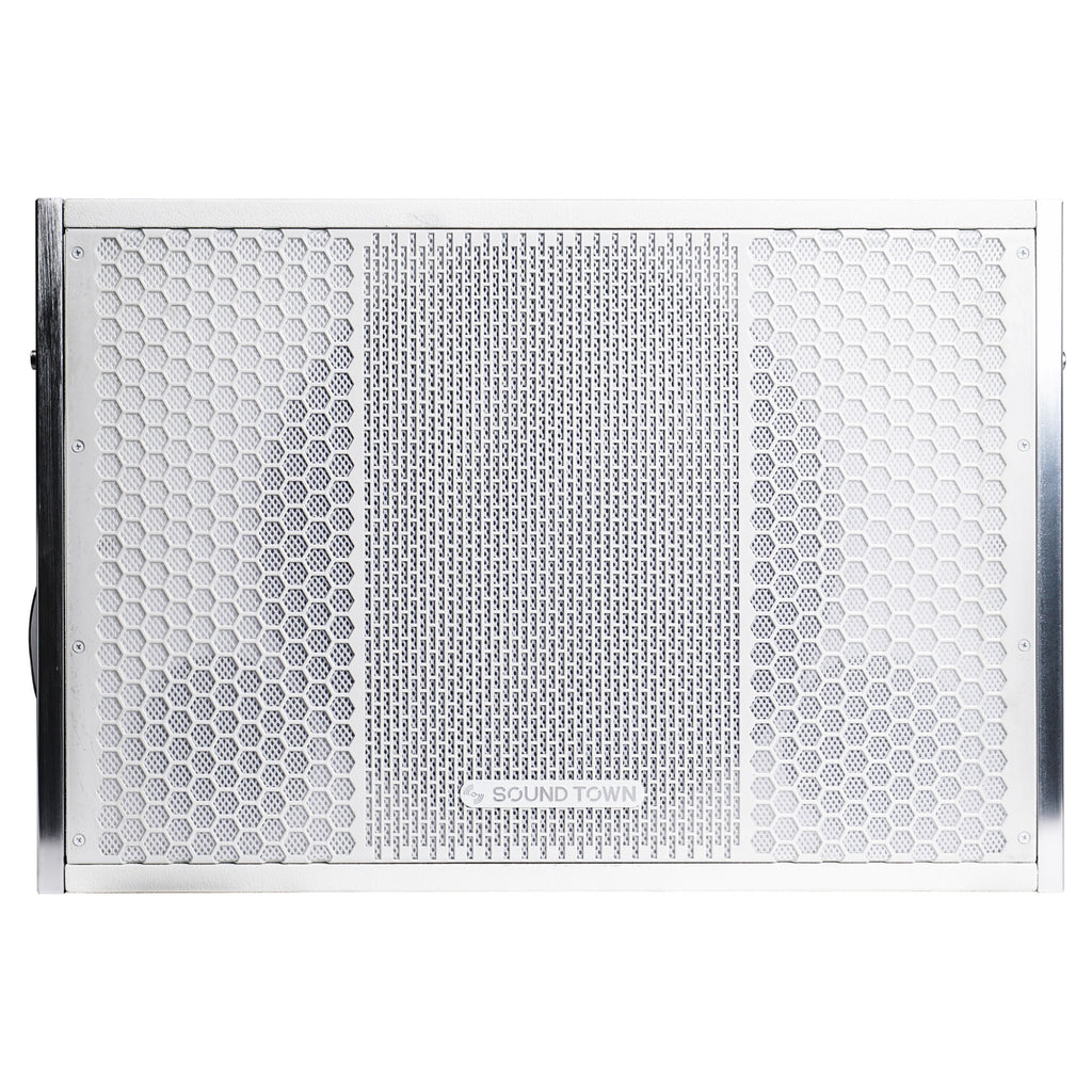 Sound Town ZETHUS-115SW205W ZETHUS Series 15” 1200W Passive Line Array Subwoofer, White for Live Sound, Stage, Clubs, Churches and Schools - Front Panel